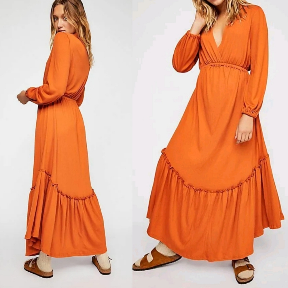 Free People Orange Maxi Dress
